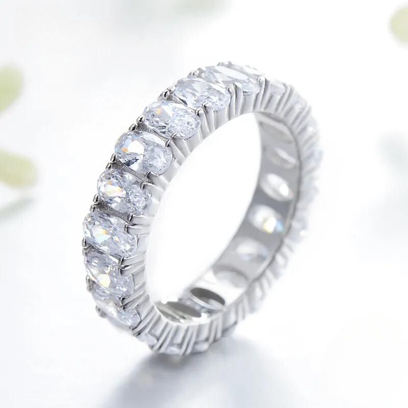 Anel Prata com Zircônias Oval - Imagem 3